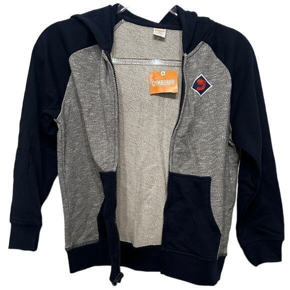 Gymboree Boys‎ Jacket Size M (7-8) Full Zip Hooded Dinosaur Navy Blue/ Gray NWT - Picture 3 of 7